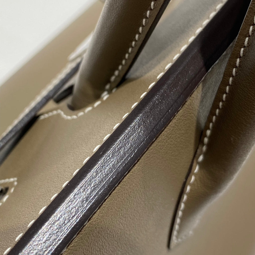 SAC À BANDOULIÈRE HM BIRKIN 29 CUIR MARRON ÉTOUPÉ 222349