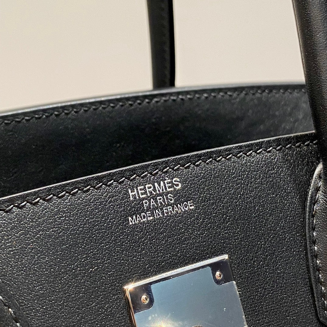 HM ショルダーバーキン 29cm ブラック スイフトレザー シルバー金具