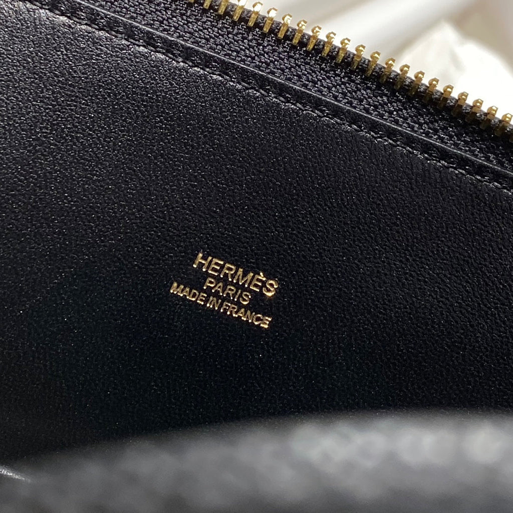 HM BOLIDE 25 CUIR EPSOM NOIR QUINCAILLERIE DORÉ 237381