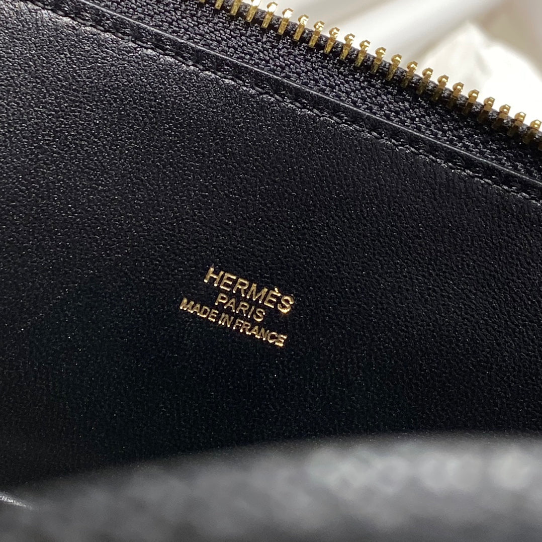 HM BOLIDE 25 CUIR EPSOM NOIR QUINCAILLERIE DORÉ 237381
