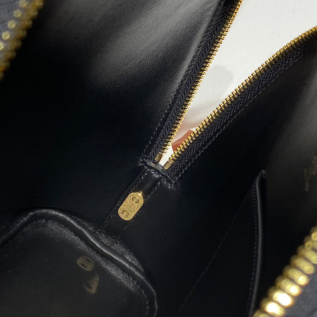 HM BOLIDE 25 CUIR EPSOM NOIR QUINCAILLERIE DORÉ 237381