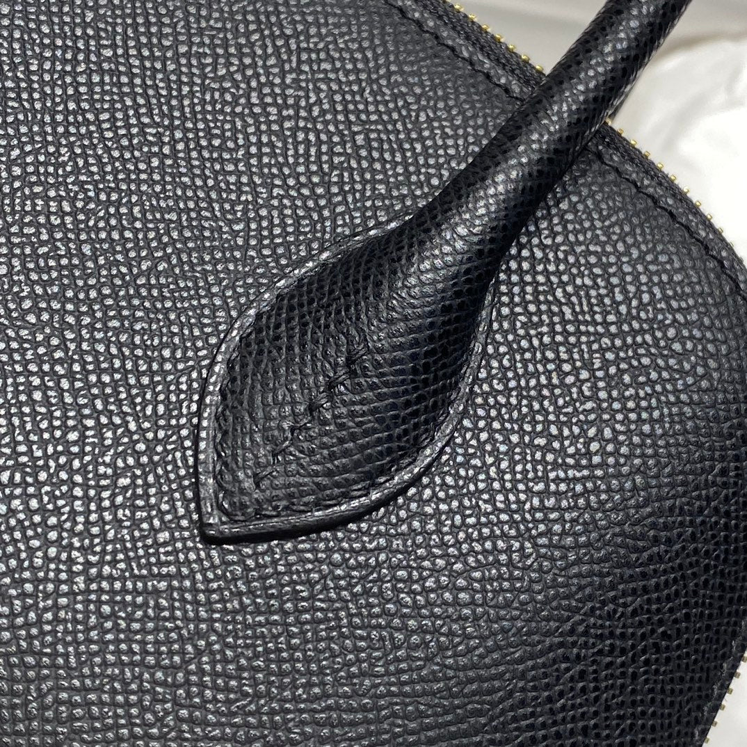 HM BOLIDE 25 CUIR EPSOM NOIR QUINCAILLERIE DORÉ 237381