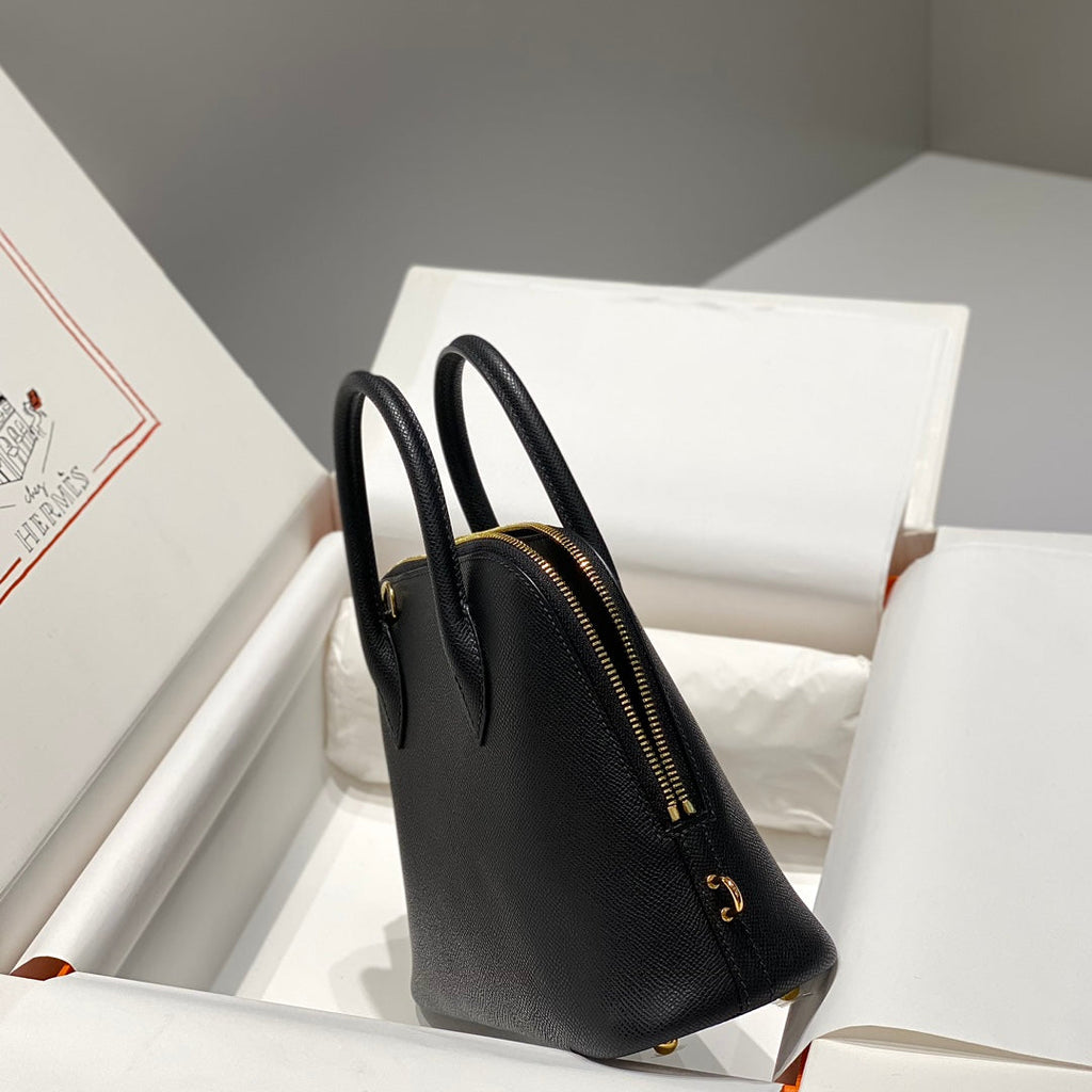 HM BOLIDE 25 CUIR EPSOM NOIR QUINCAILLERIE DORÉ 237381