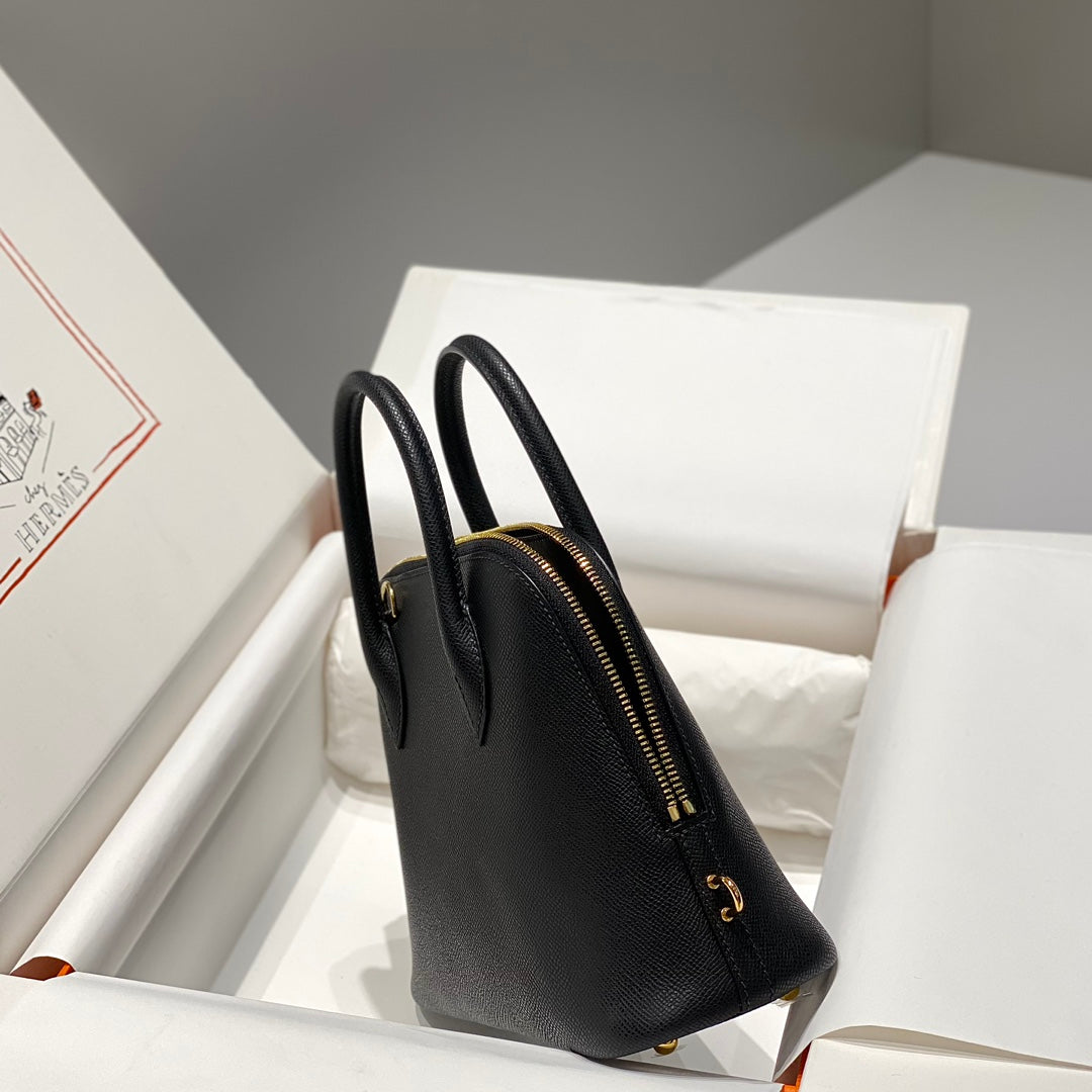 HM BOLIDE 25 CUIR EPSOM NOIR QUINCAILLERIE DORÉ 237381