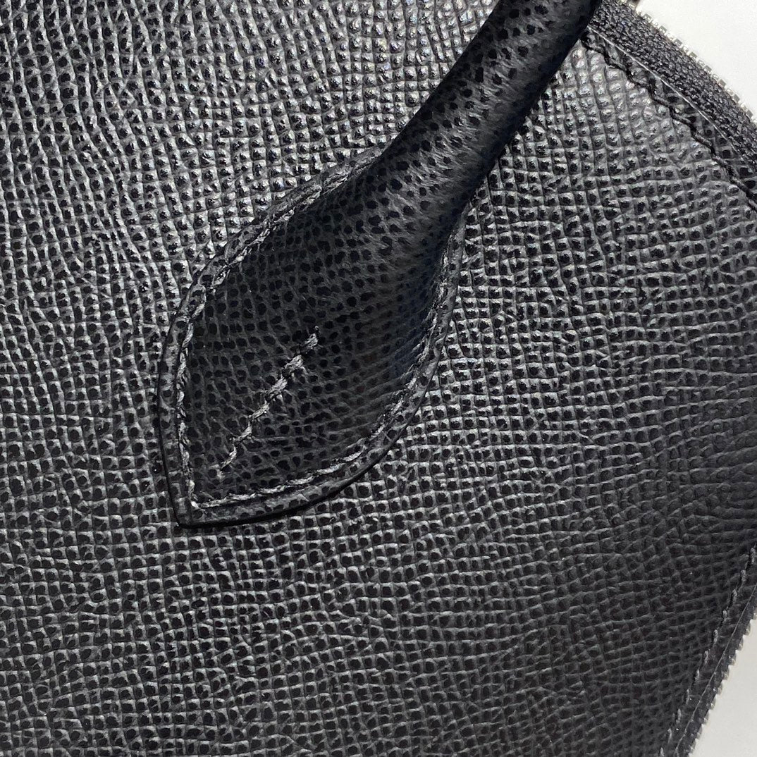 HM BOLIDE 25 CUIR EPSOM NOIR QUINCAILLERIE ARGENTÉE 237384