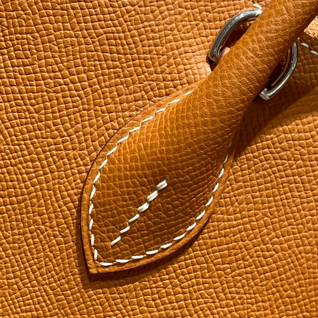 HM BOLIDE 25 GINGER EPSOM LEATHER SILVER HARDWARE 237397