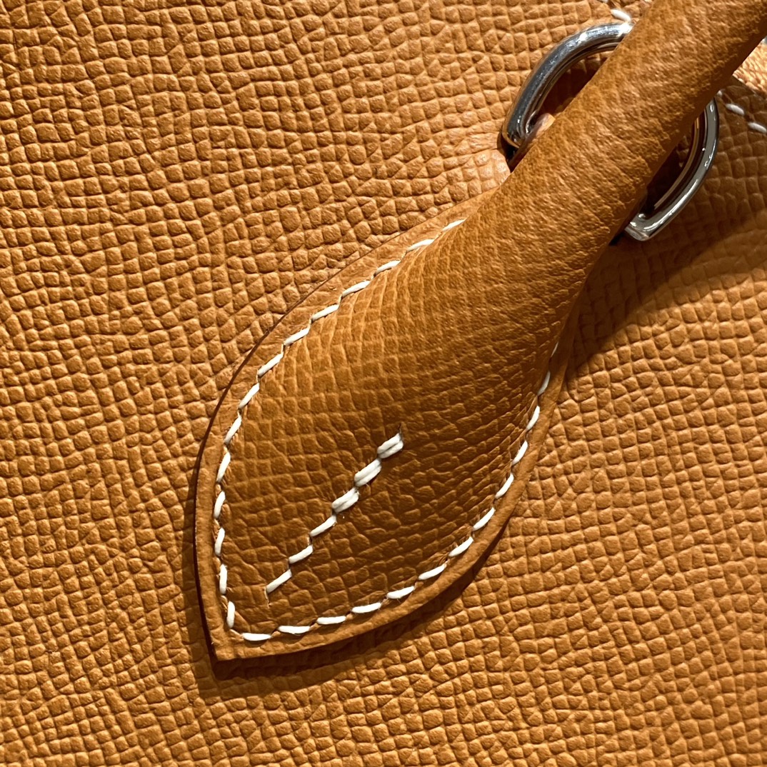 HM BOLIDE 25 GINGER EPSOM LEATHER SILVER HARDWARE 237397