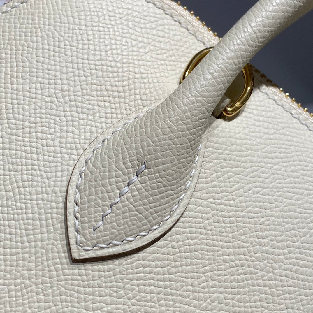 HM BOLIDE 25 CUIR EPSOM BLANC QUINCAILLERIE DORÉ 237407