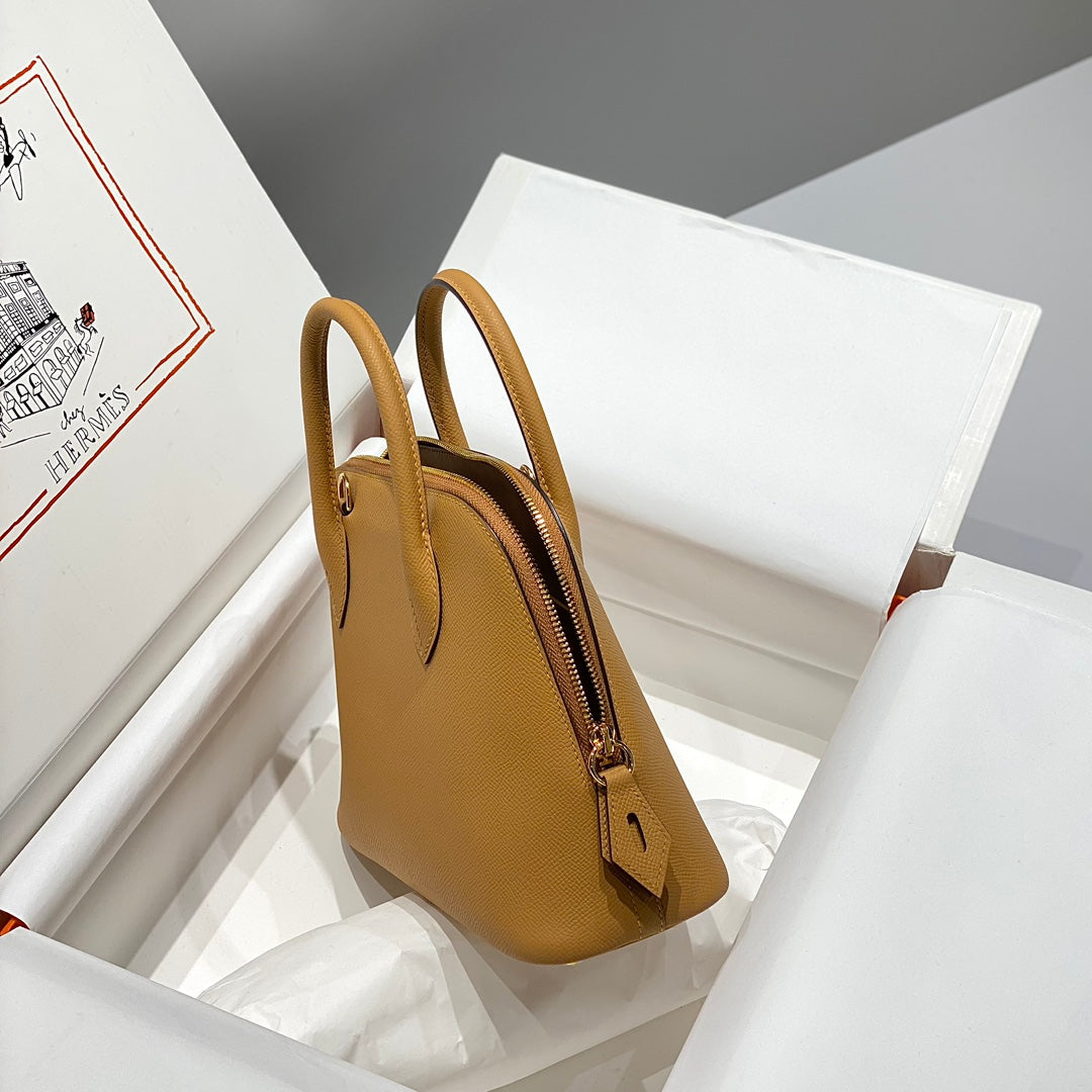 HM BOLIDE 25 CUIR EPSOM CAMEL QUINCAILLERIE DORÉ 237418