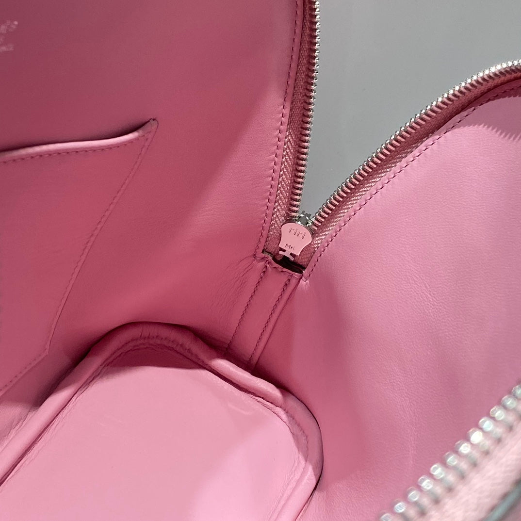 HM BOLIDE 25 CUIR EPSOM ROSE BÉBÉ QUINCAILLERIE ARGENTÉE 237423