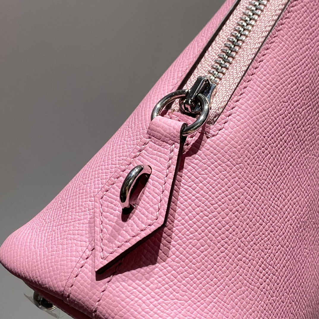 HM BOLIDE 25 CUIR EPSOM ROSE BÉBÉ QUINCAILLERIE ARGENTÉE 237423
