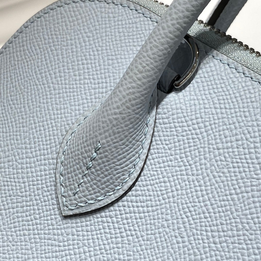 HM BOLIDE 25 CUIR EPSOM BLEU CLAIR QUINCAILLERIE ARGENTÉE 237433