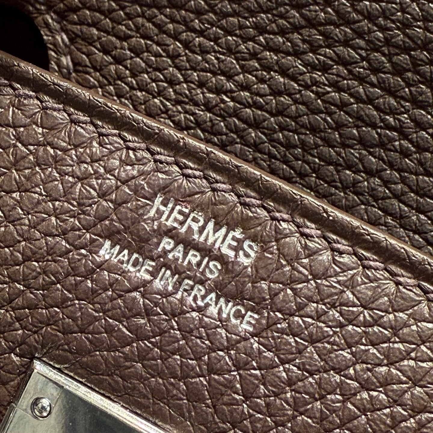 HM BIRKIN 25CM CAFÉ TOGO CUIR QUINCAILLERIE ARGENTÉE 237502
