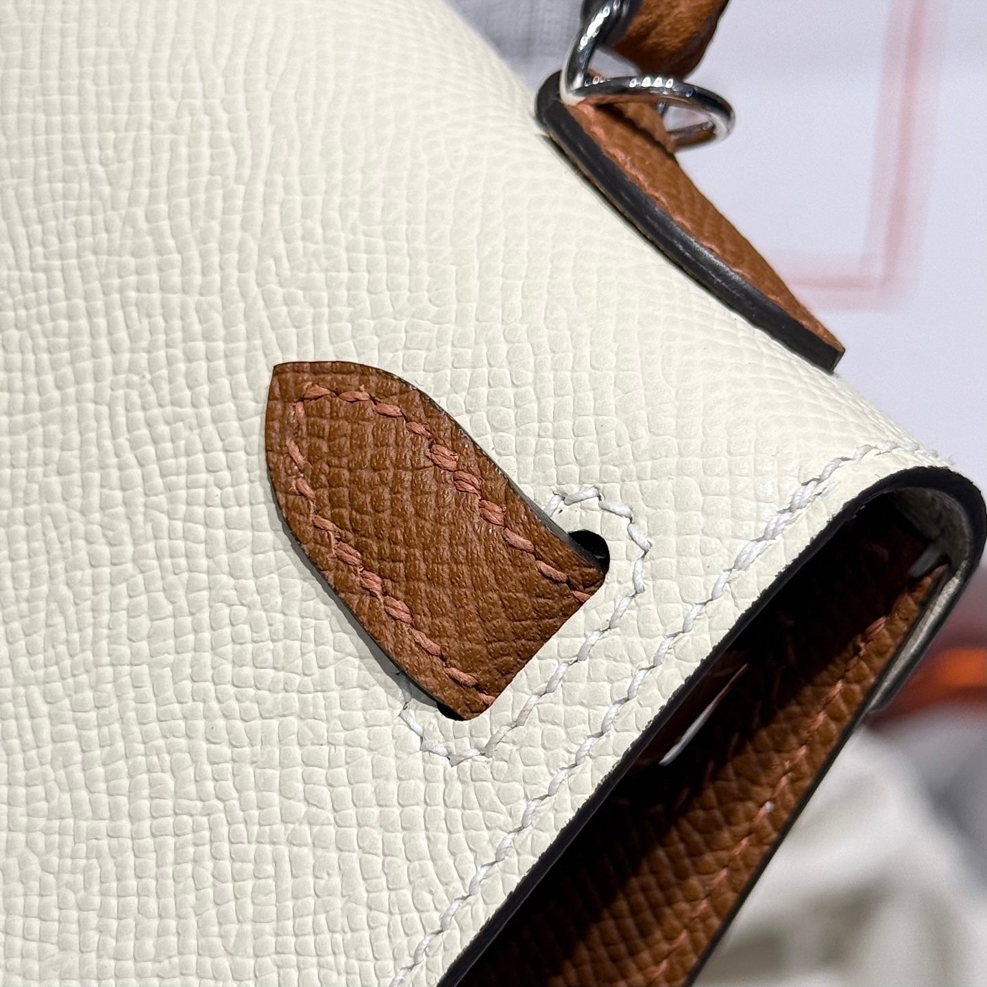 HM MINI KELLY 19 BEIGE MIX CHOCOLAT EPSOM 243112