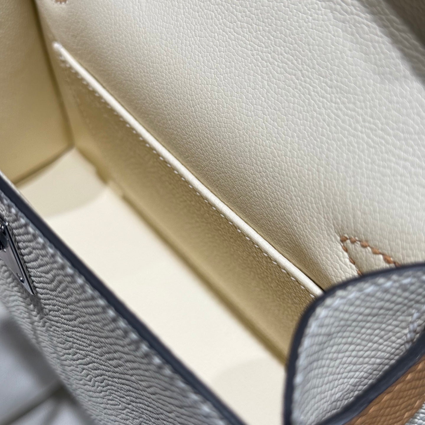 HM MINI KELLY 19 BEIGE MIX GRIS EPSOM 243125