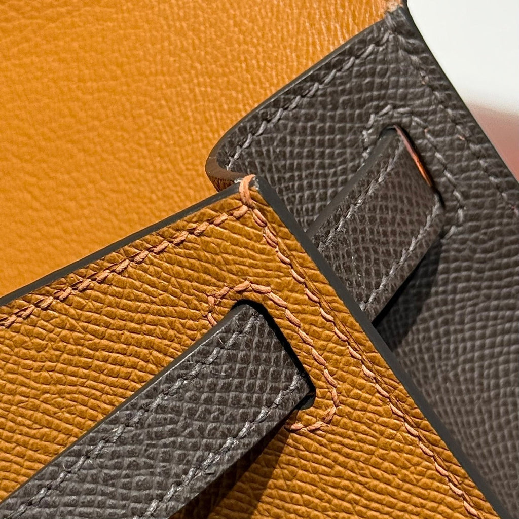 HM MINI KELLY 19 EPSOM MARRON DORÉ 243116