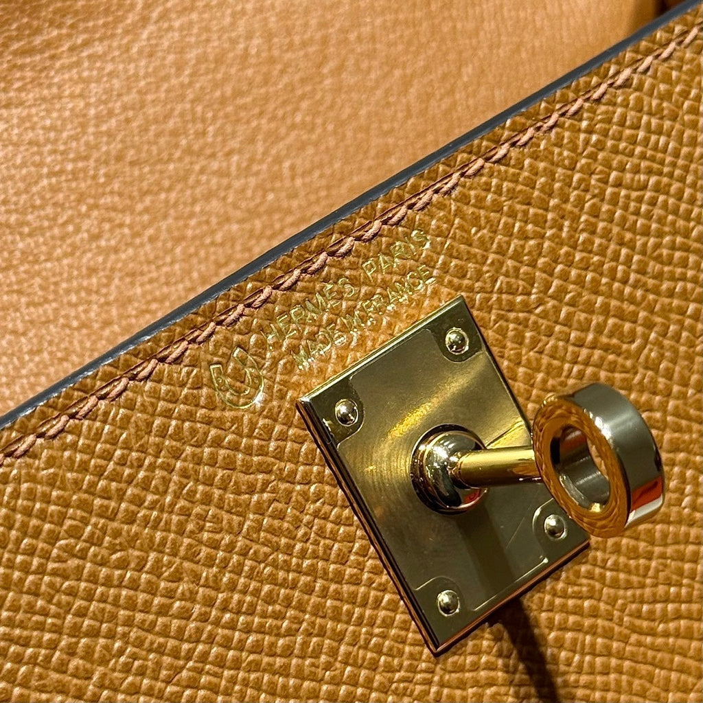 HM MINI KELLY 19 EPSOM MARRON DORÉ 243116