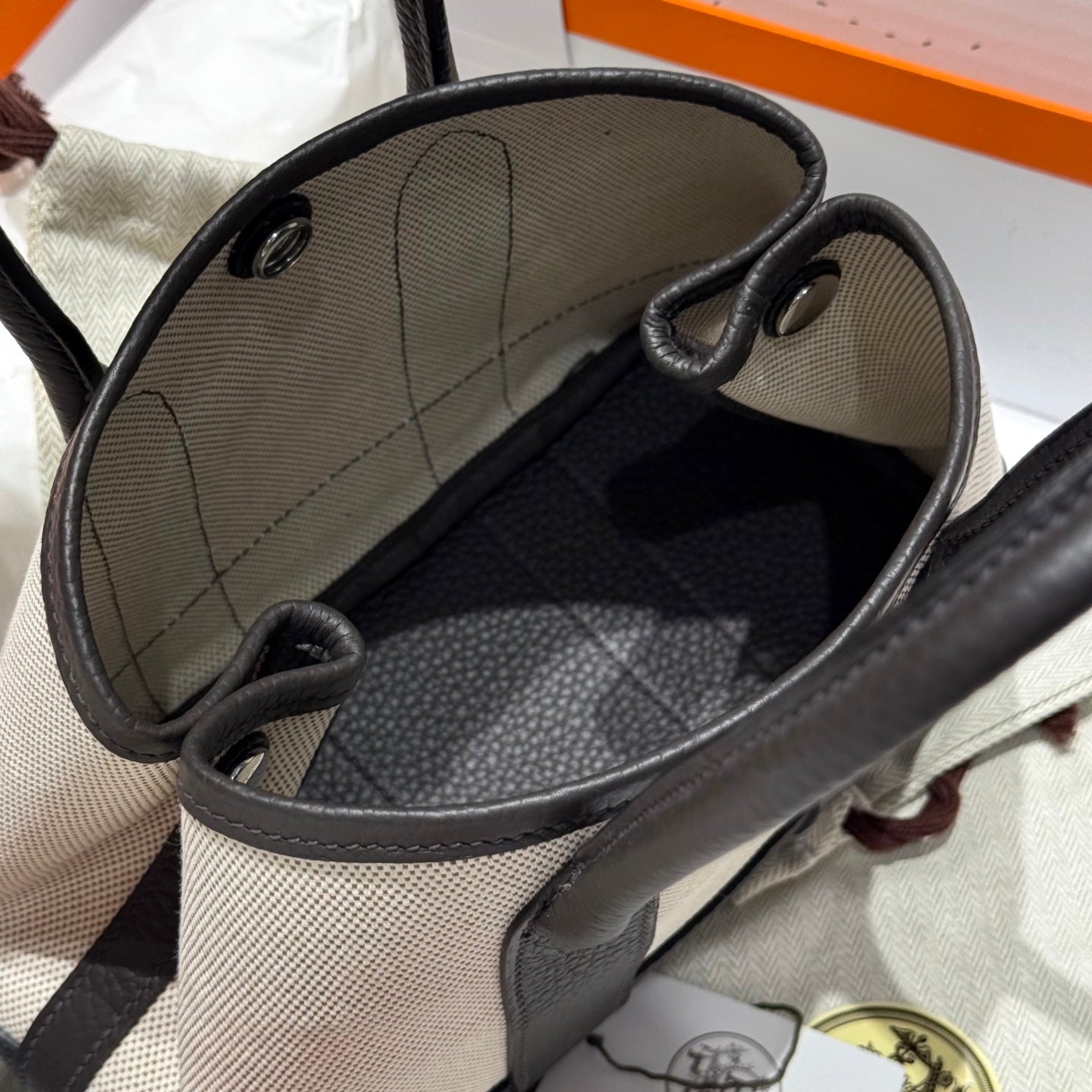 SAC HM NEO GARDEN 23 EN TOILE NOIRE ET CUIR DE VEAU NEGONDA ​​243328