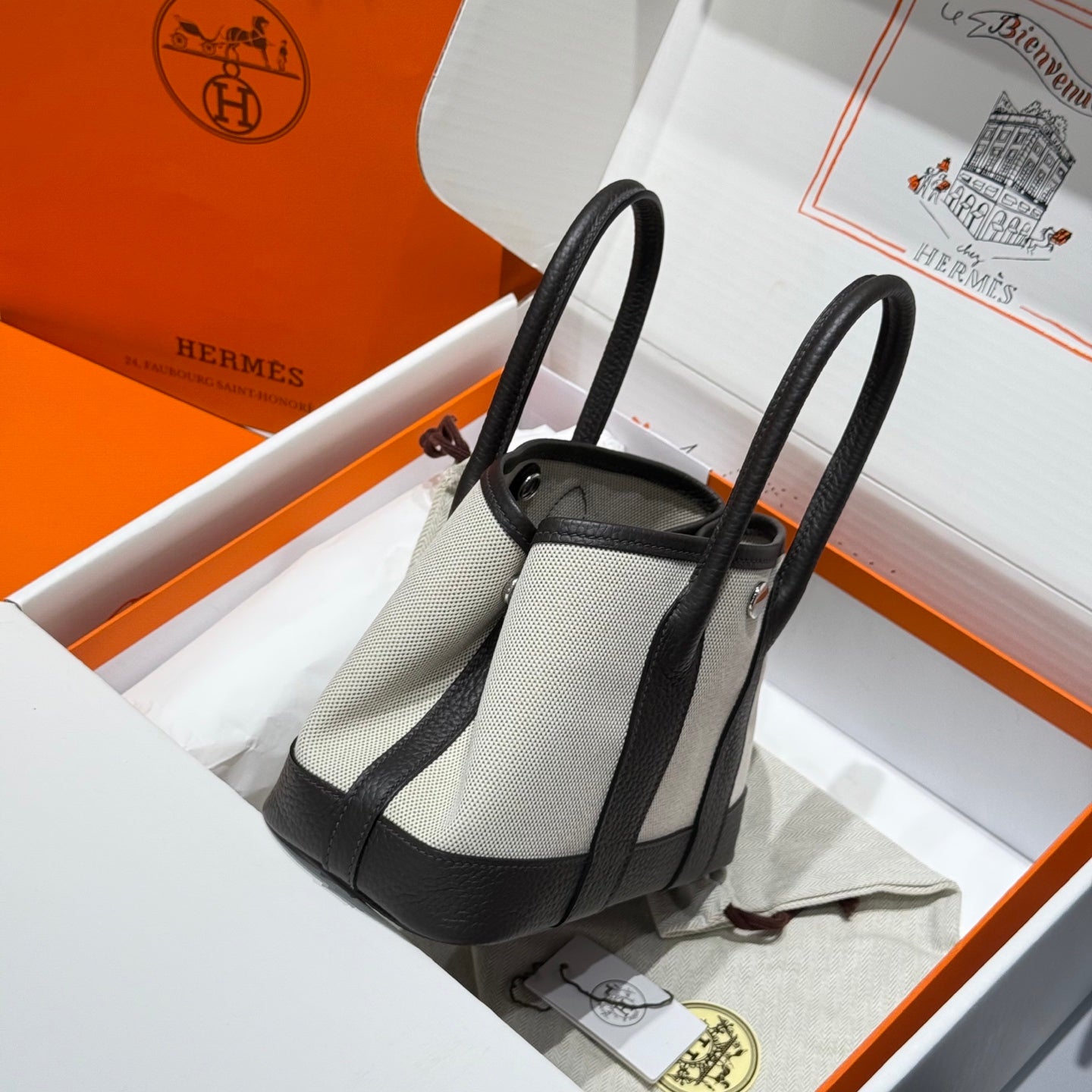 SAC HM NEO GARDEN 23 EN TOILE NOIRE ET CUIR DE VEAU NEGONDA ​​243328