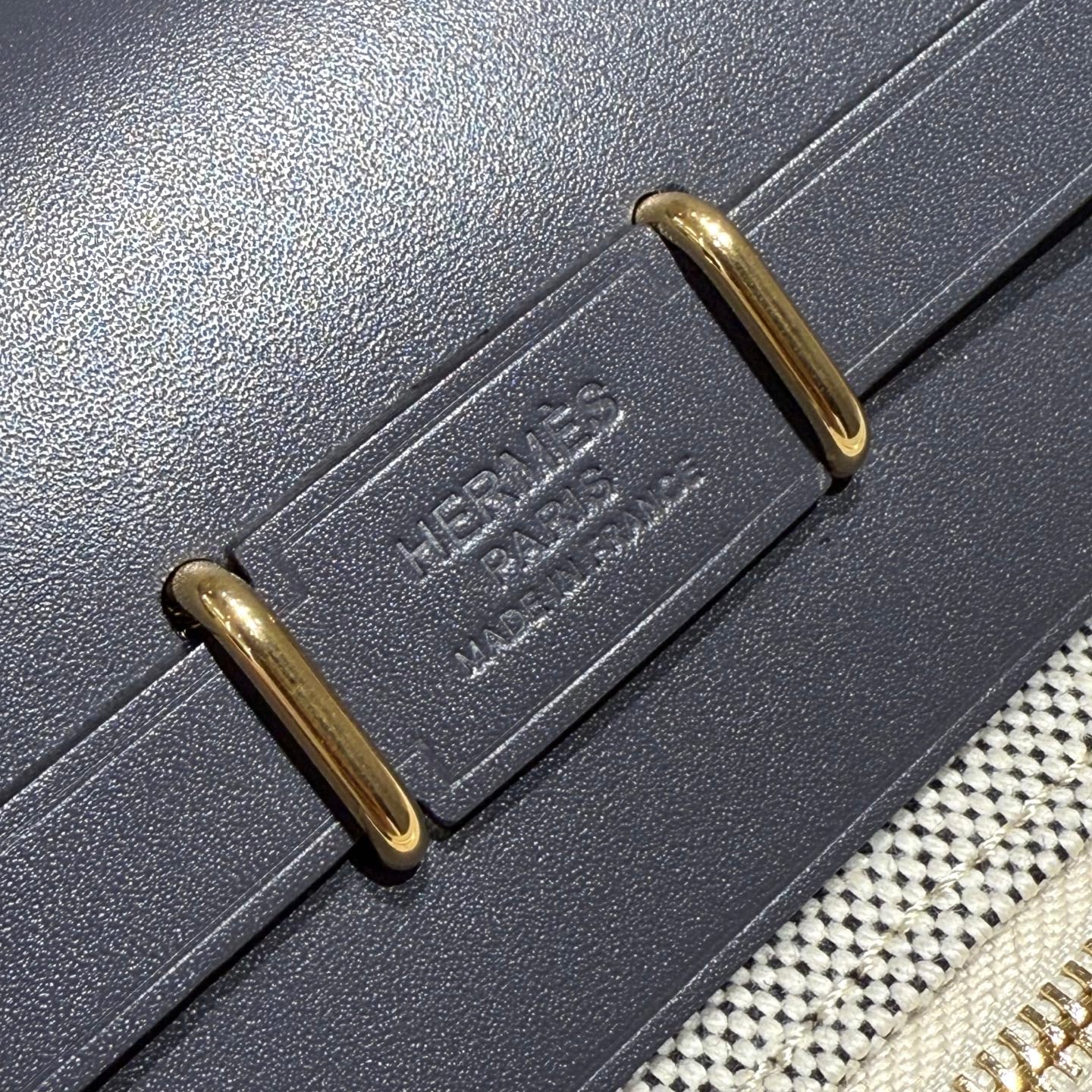 HM ミニハーブバッグ ゴールドバックル 20 ベージュグレー キャンバス＆ハンターカウハイド 243285