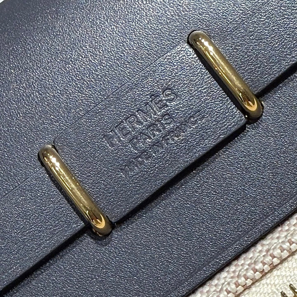 Sac à main HM Mini Herbbag avec boucle dorée, toile crème et cuir de vache Hunter, taille 20, 243275