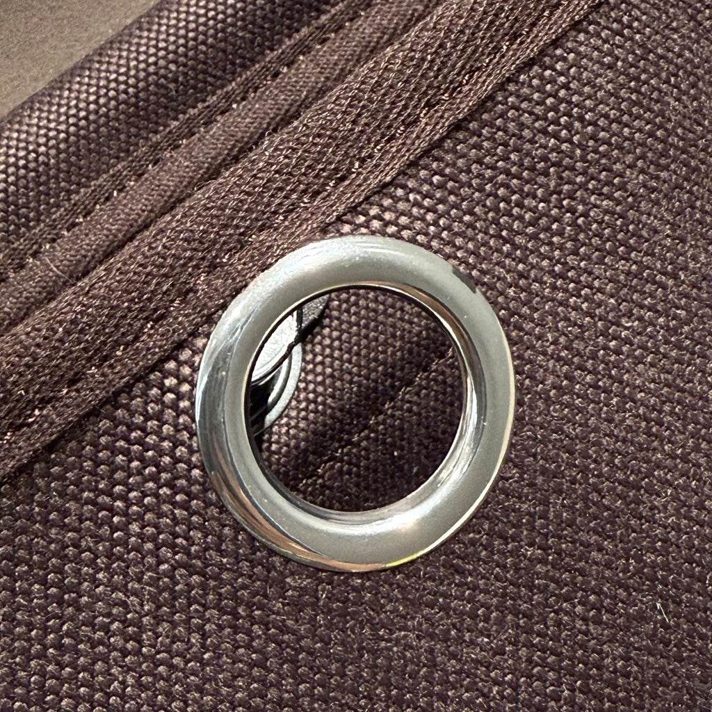 HM MINI HERBAG BOUCLE ARGENTÉE 20 TOILE MARRON FONCÉ ET CUIR DE VACHE HUNTER 243305