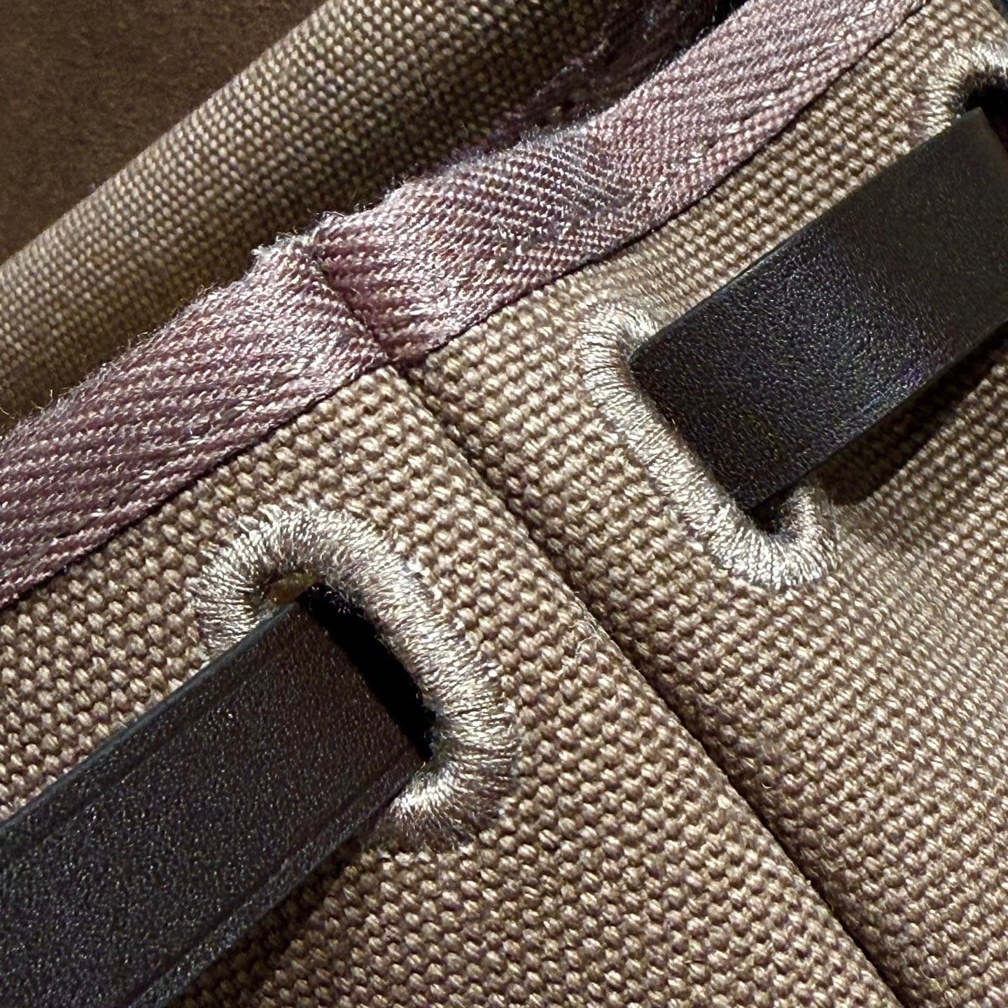 HM MINI HERBAG BOUCLE DORÉE 20 TOILE CAFÉ ET CUIR DE VACHE HUNTER 243300