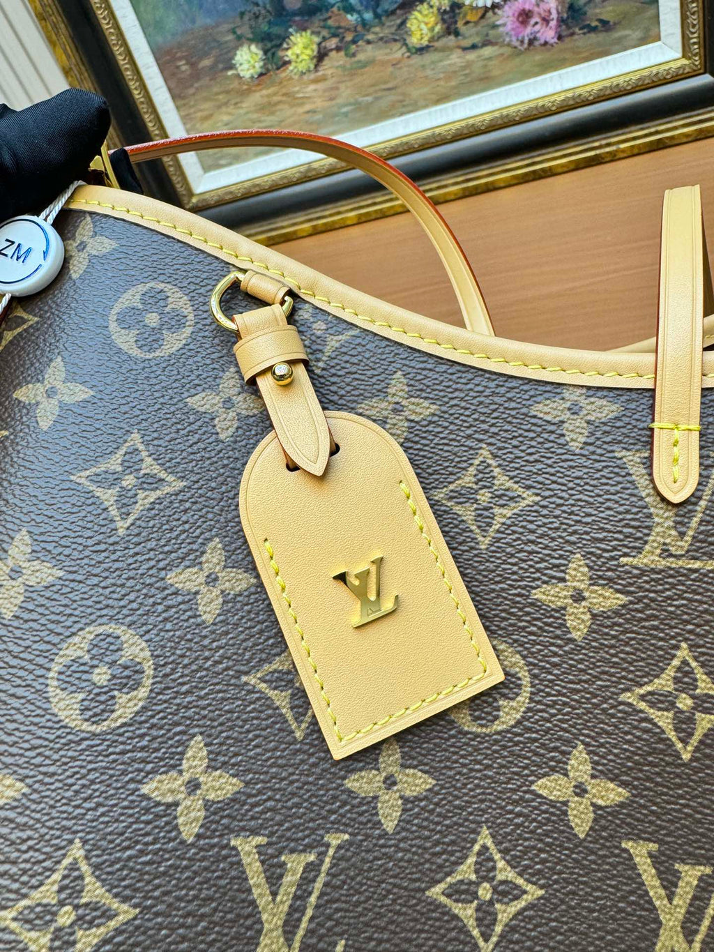 Sac fourre-tout LV PM 29 cm en toile monogrammée marron 206005
