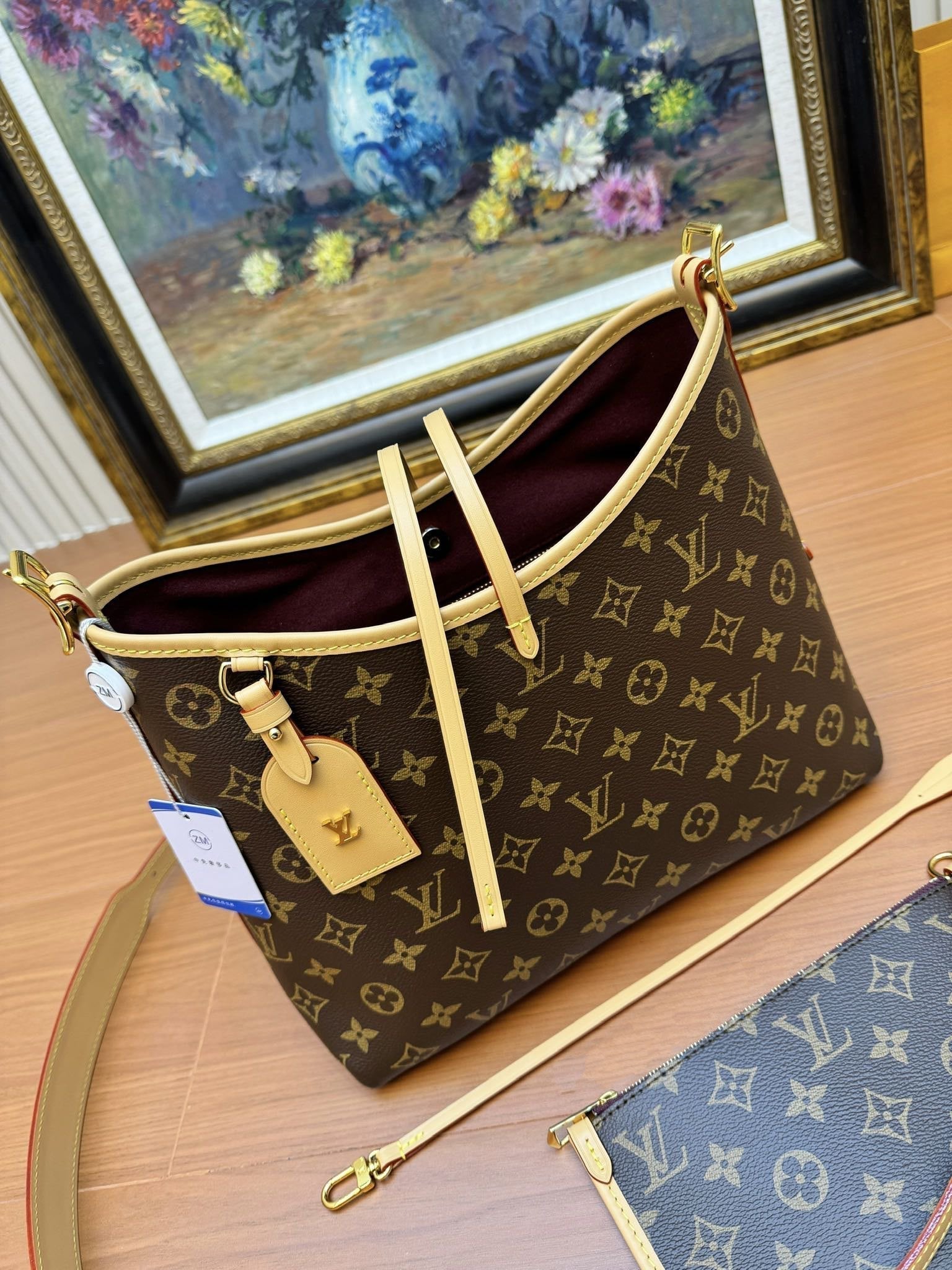 Sac fourre-tout LV PM 29 cm en toile monogrammée marron 206005