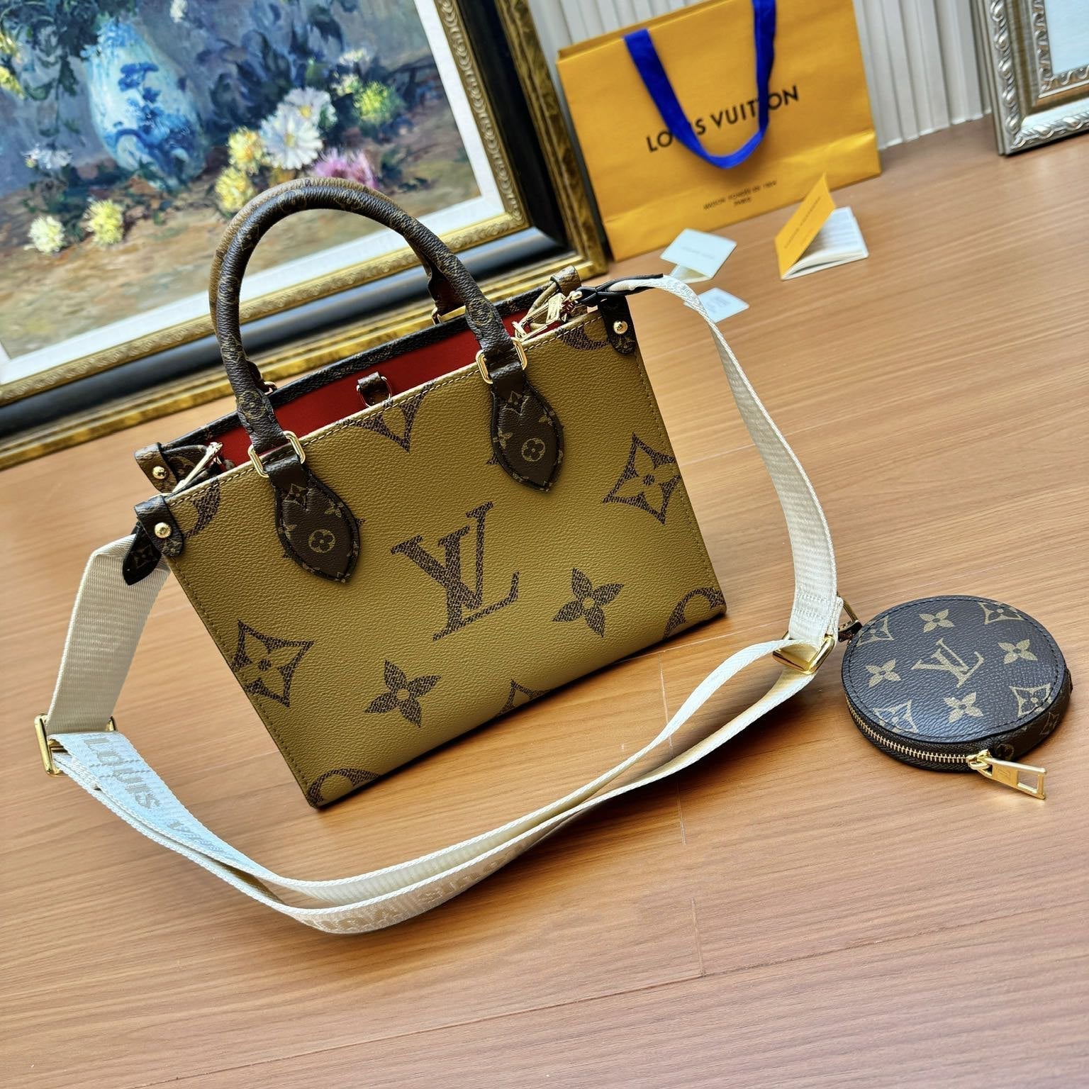 LV ONTHEGO PM 25CM TOILE MONOGRAMME MARRON 206023
