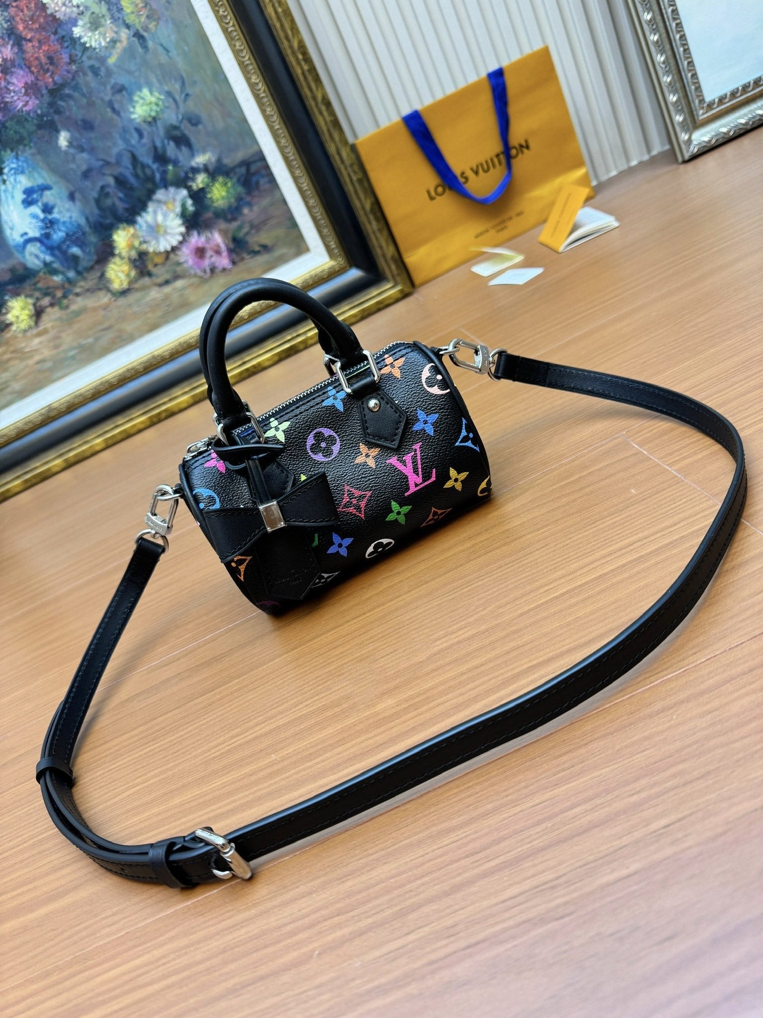 LV NANO SPEED 16CM TOILE MONOGRAMME MULTICOLORE NOIRE 206013