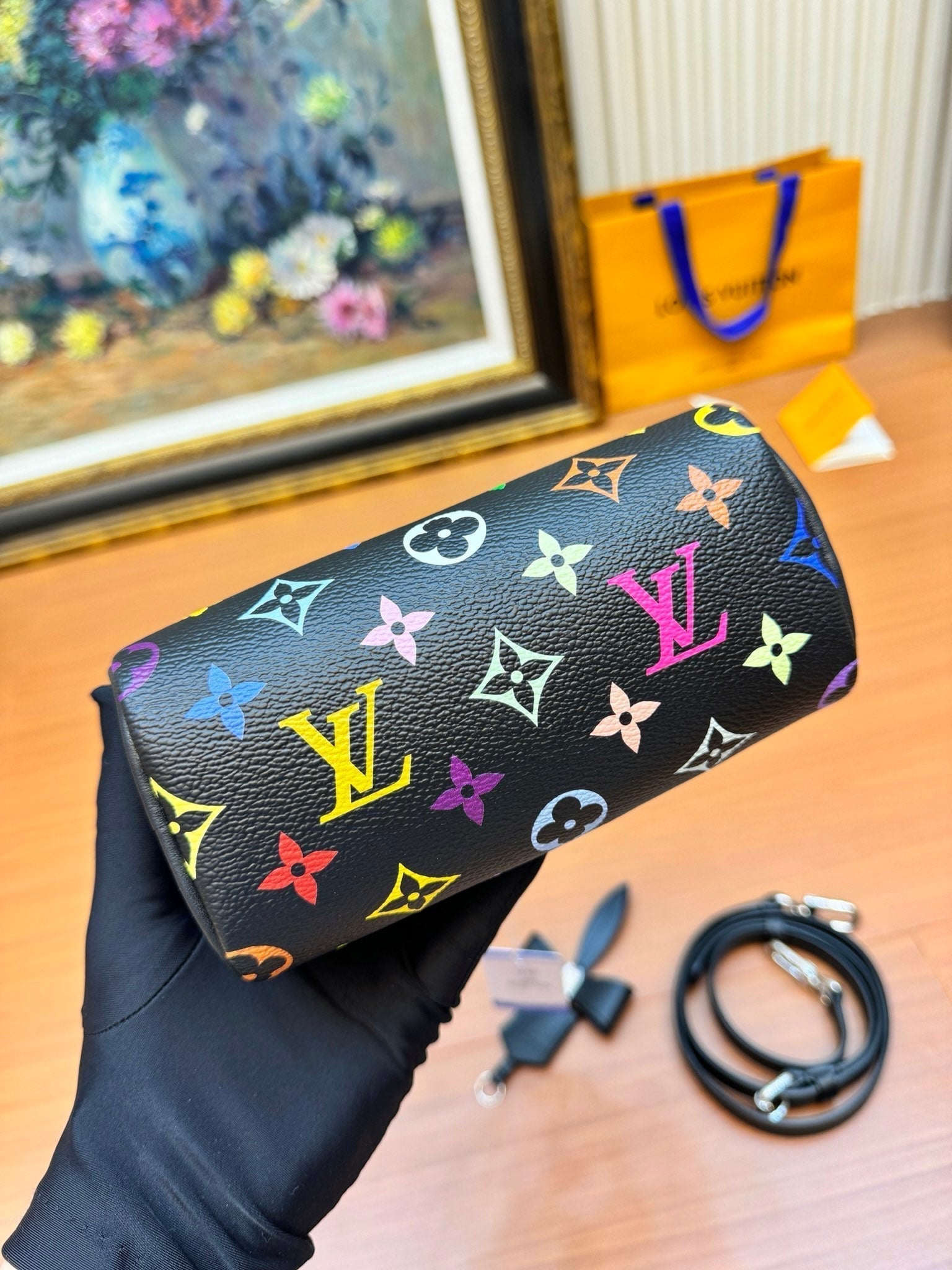 LV NANO SPEED 16CM TOILE MONOGRAMME MULTICOLORE NOIRE 206013