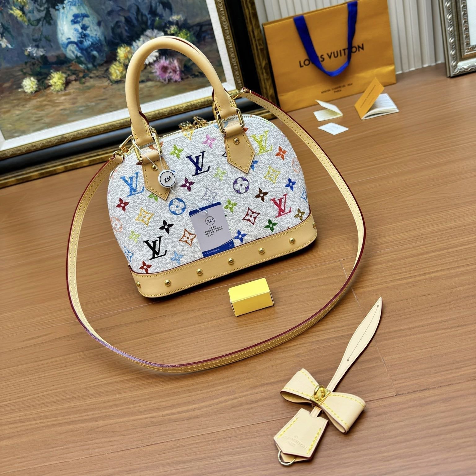 LV ALMA BB 23CM TOILE MONOGRAMME MULTICOLORE BLANCHE 206011