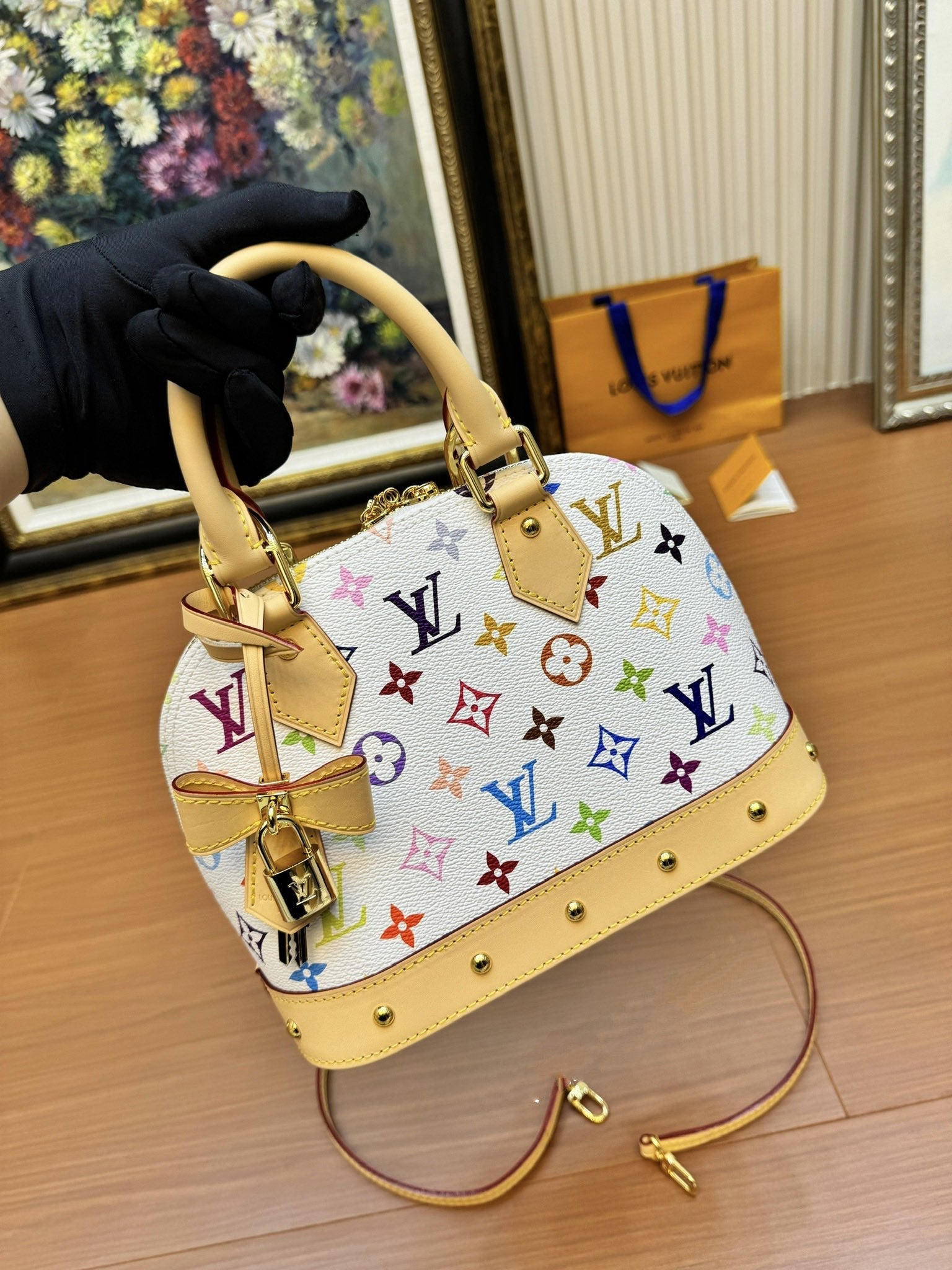 LV ALMA BB 23CM TOILE MONOGRAMME MULTICOLORE BLANCHE 206011