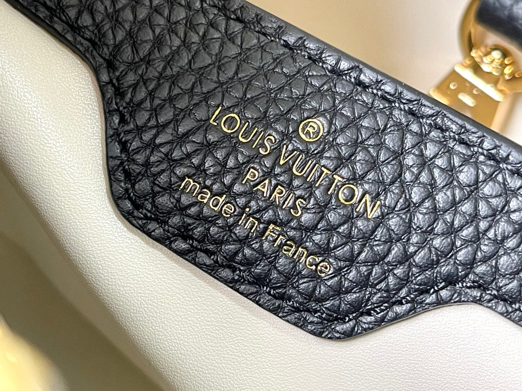 CAPUCINES BB 27 CUIR TAURILLON NOIR ACIER DORÉ