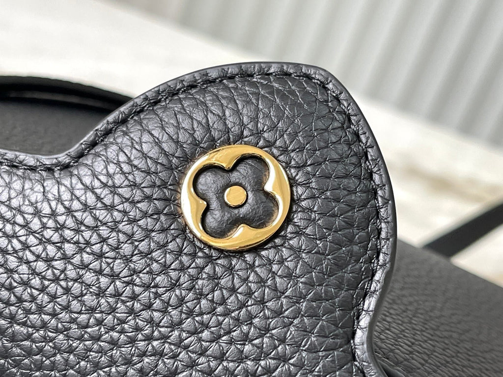 CAPUCINES MINI 21 BLACK TAURILLON LEATHER GOLD HARDWARE