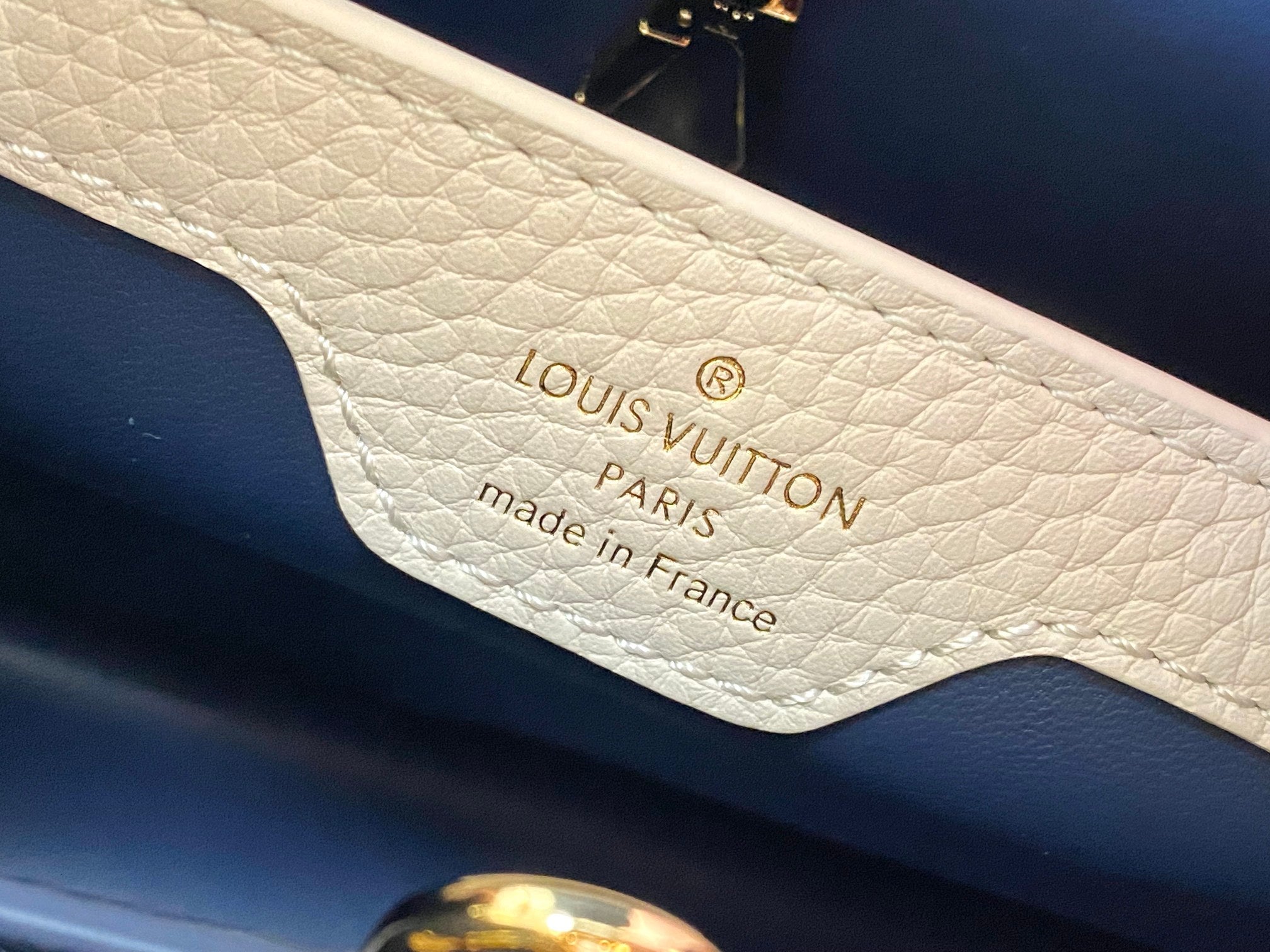 CAPUCINES BB 27CM CUIR TAURILLON BLEU FONCÉ