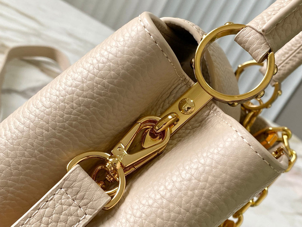 CAPUCINES BB 27CM CUIR TAURILLON BEIGE