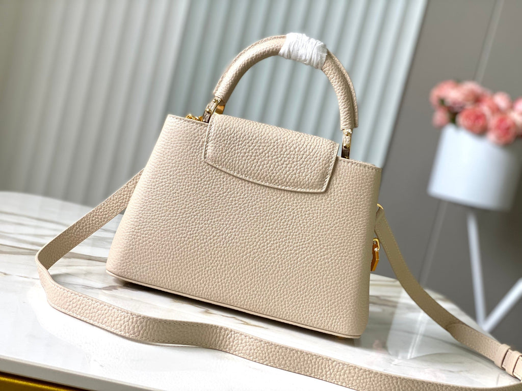 CAPUCINES BB 27CM CUIR TAURILLON BEIGE