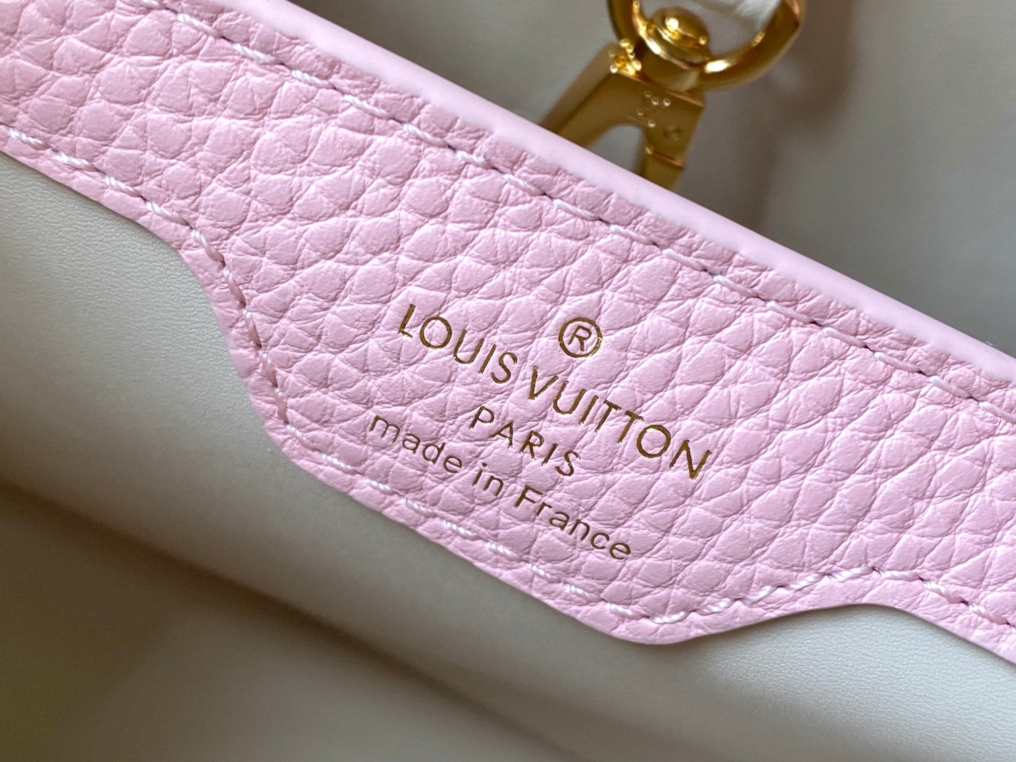 CAPUCINES BB 27CM CUIR TAURILLON BEIGE
