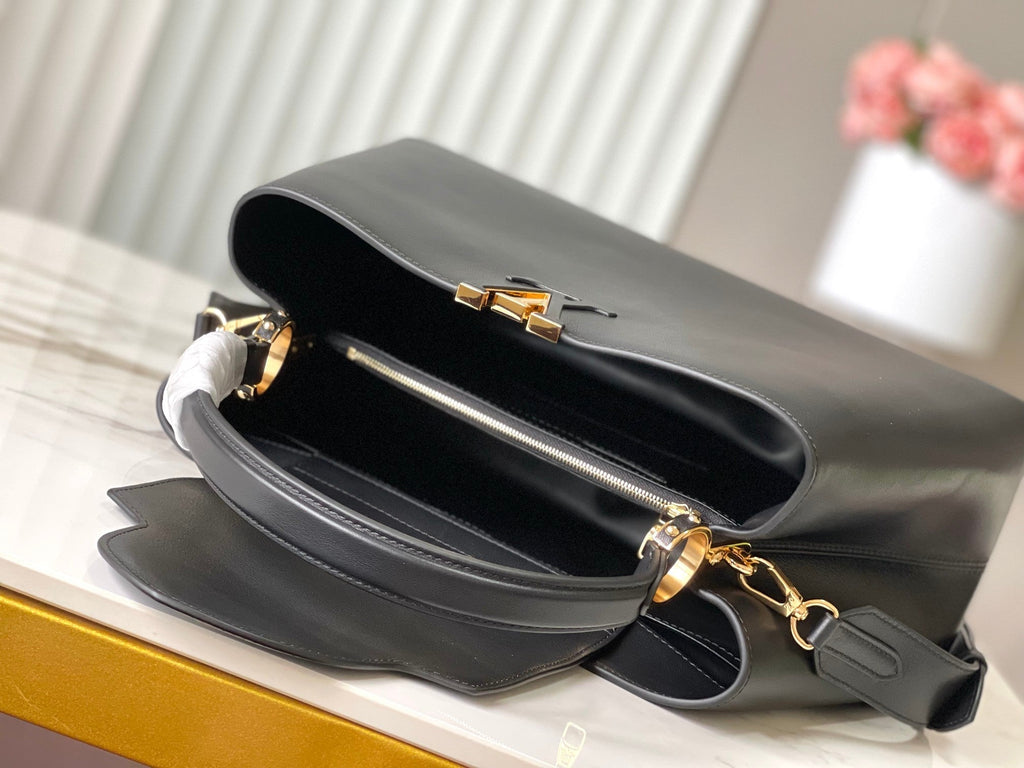 CAPUCINES GM 38CM CUIR TAURILLON NOIR