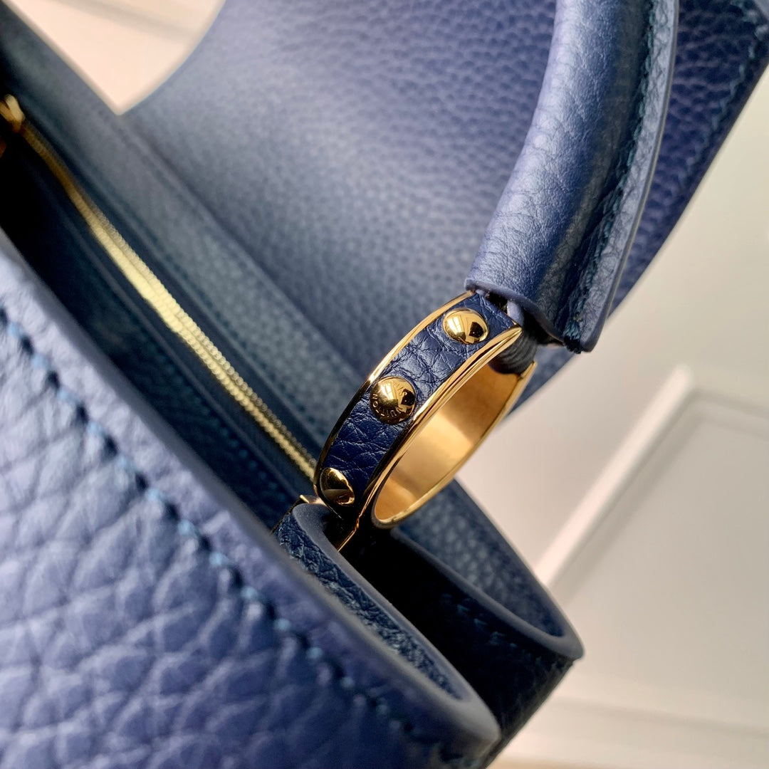 CAPUCINES BB 27 BLEU FONCÉ TAURILLON MOP QUINCAILLERIE DORÉ