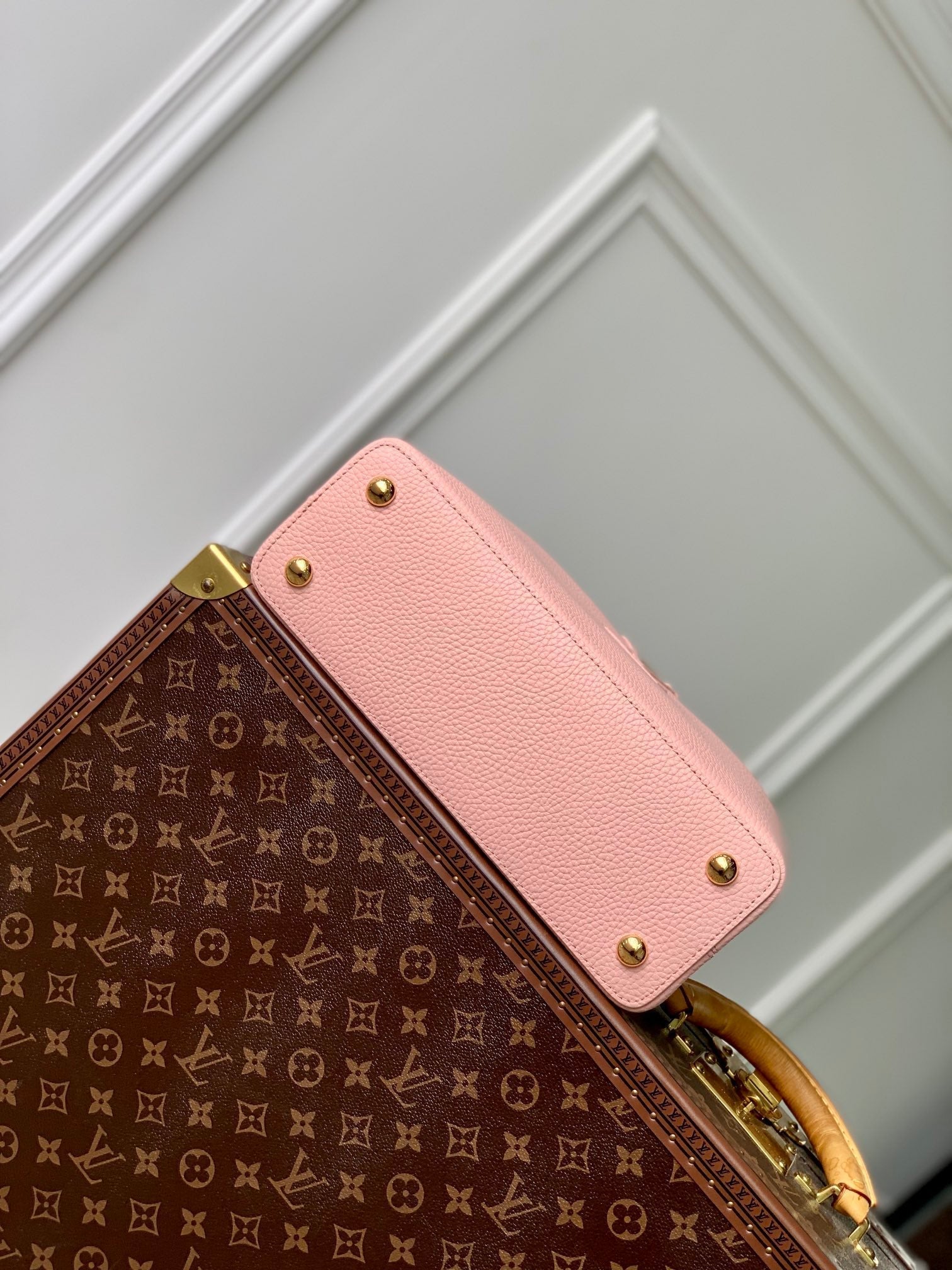 CAPUCINES BB 27 ROSE CUIR TAURILLON QUINCAILLERIE DORÉ