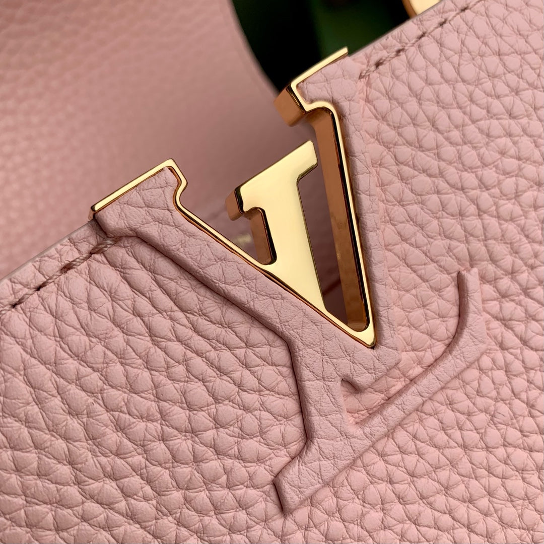 CAPUCINES MINI 21 CUIR TAURILLON ROSE QUINCAILLERIE DORÉ