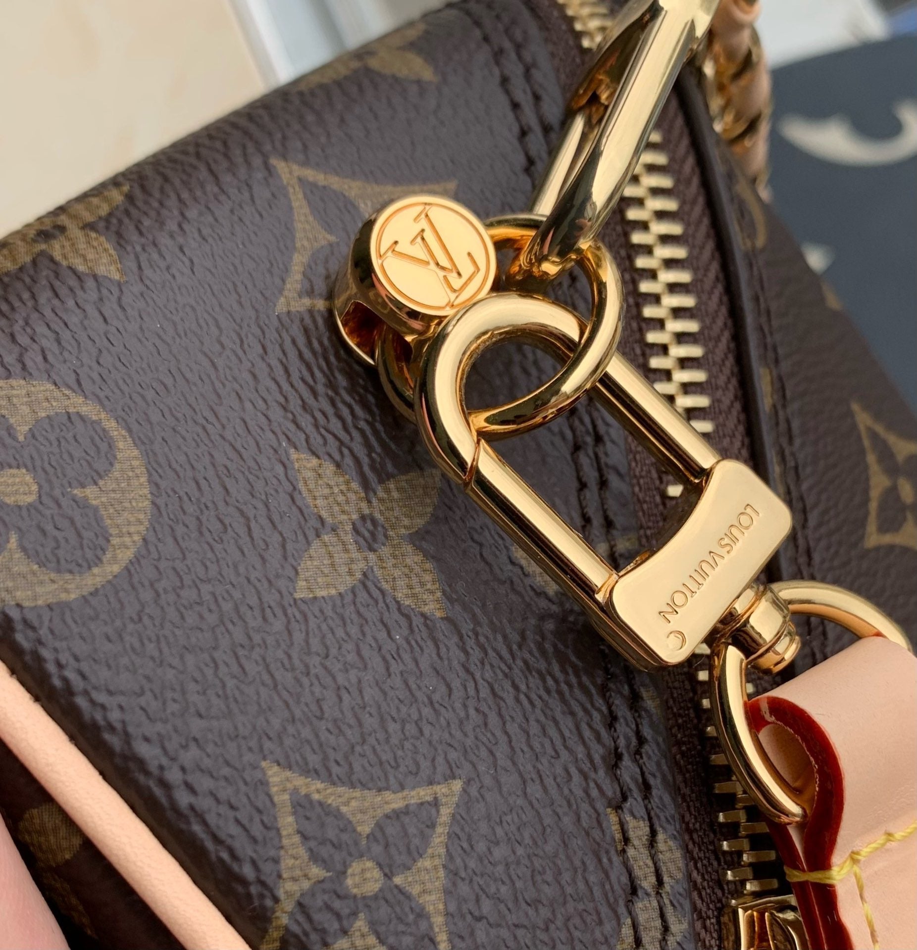 JUST IN CASE 13CM BLACK MONOGRAM CANVAS BEIGE CALFSKIN