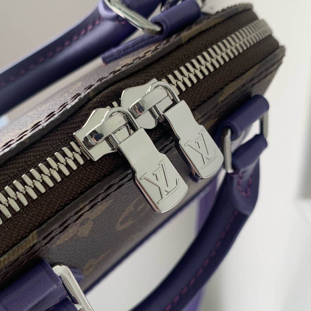 ALMA NANO 18 MONOGRAM CANVAS PURPLE CALFSKIN