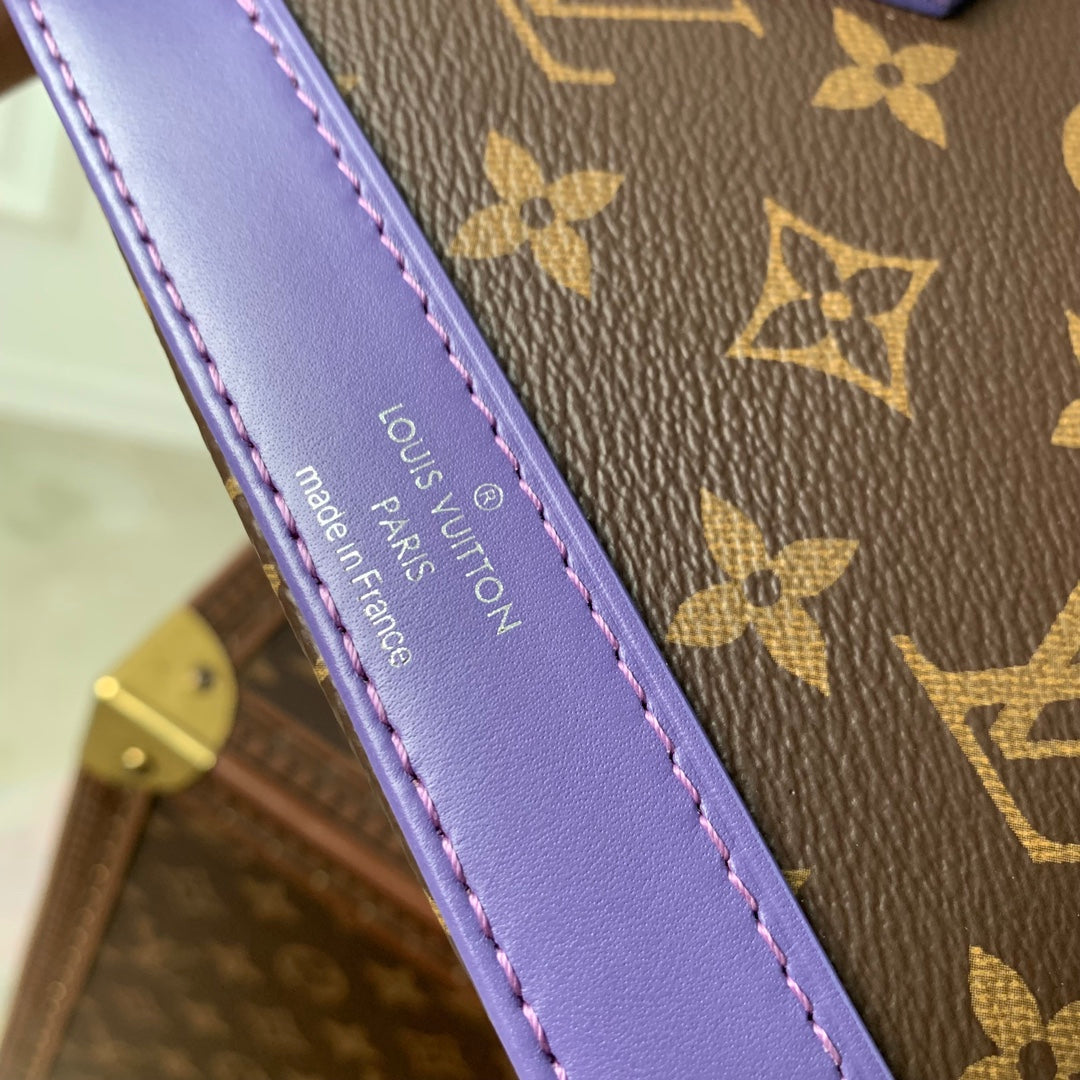 ALMA NANO 18 MONOGRAM CANVAS PURPLE CALFSKIN