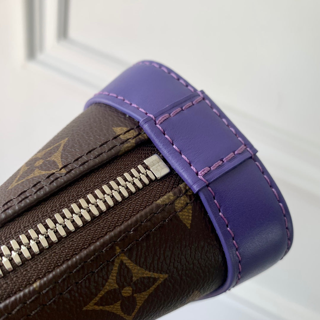 ALMA NANO 18 MONOGRAM CANVAS PURPLE CALFSKIN