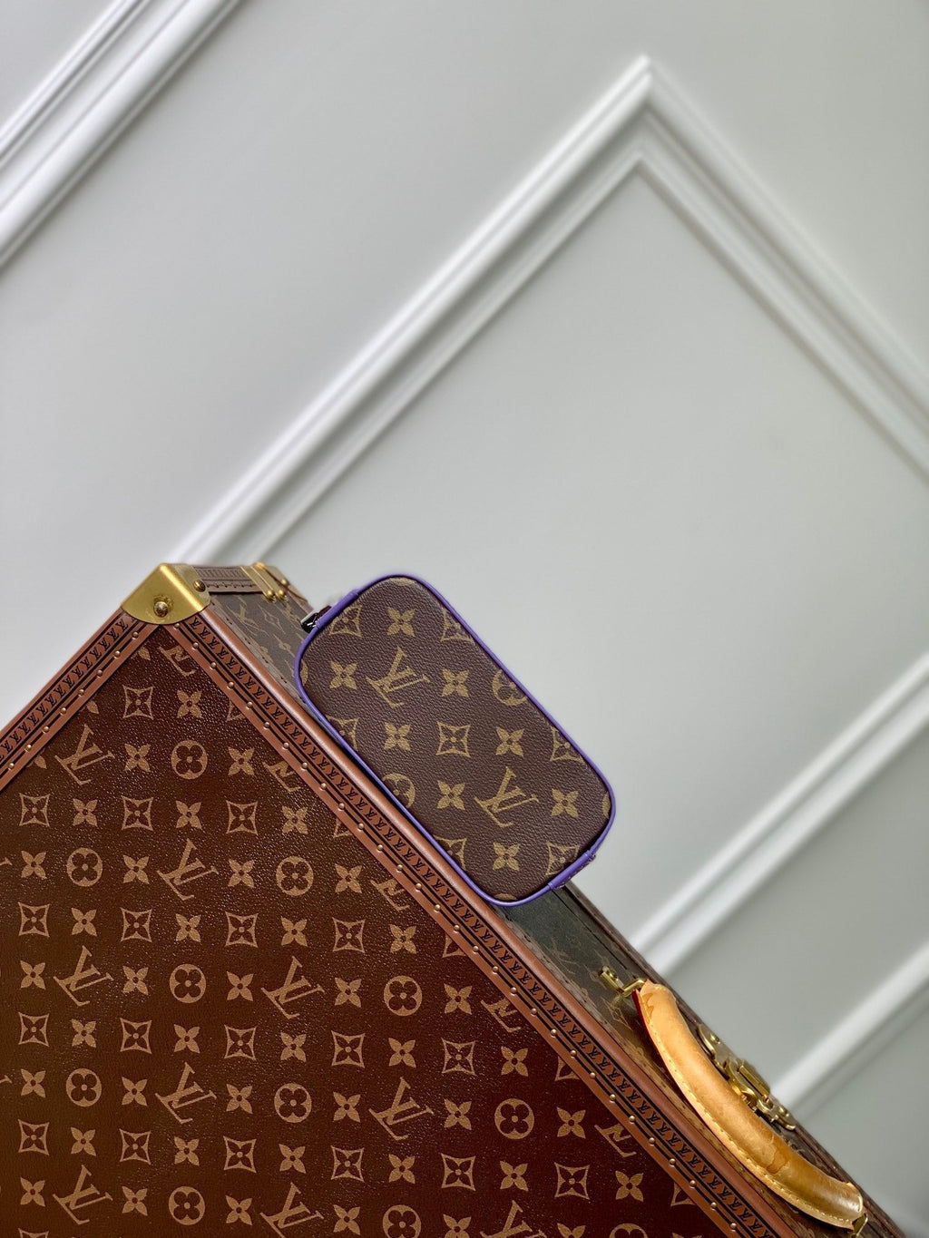ALMA NANO 18 MONOGRAM CANVAS PURPLE CALFSKIN