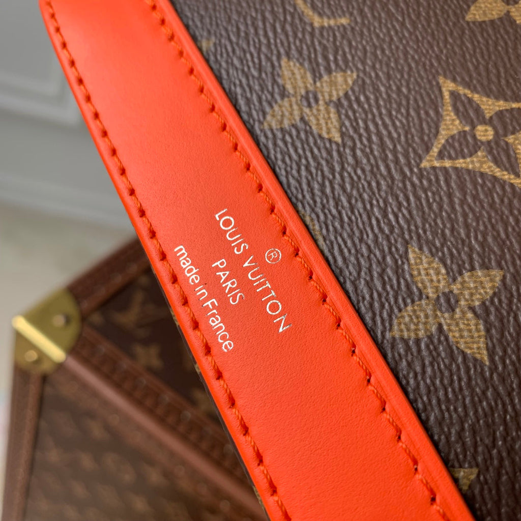 ALMA NANO 18 MONOGRAM CANVAS ORANGE CALFSKIN